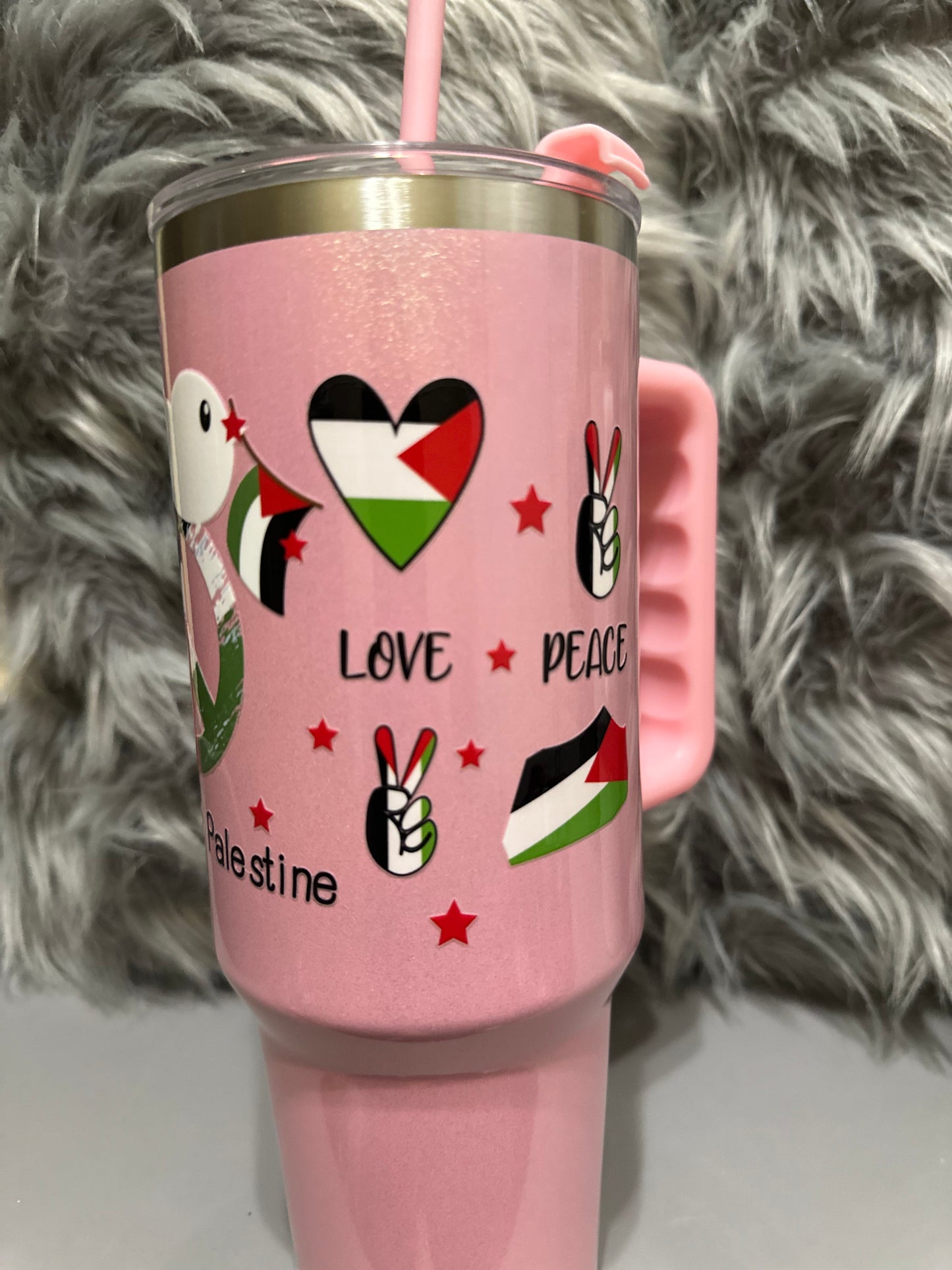 #3Customize Gaza & Palestine 40oz stainless steel tumbler
