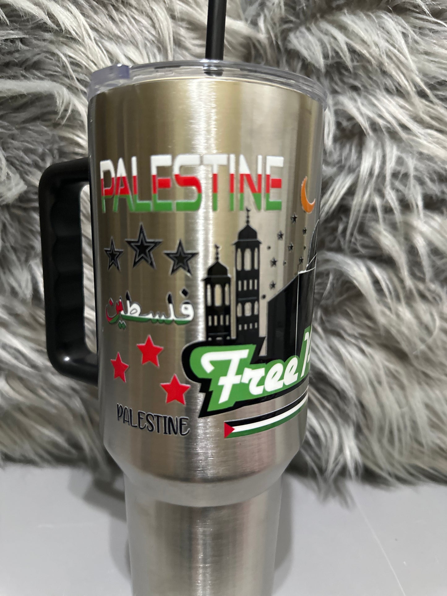 #5Customize Gaza & Palestine 40oz stainless steel tumbler