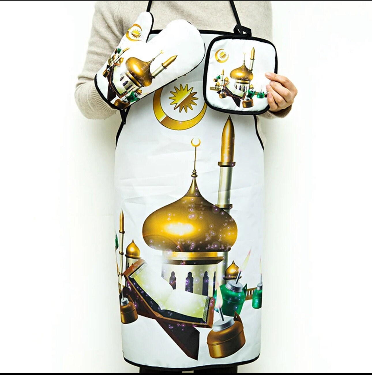 Ramadan & Eid Mubarak 3 Piece Apron Set