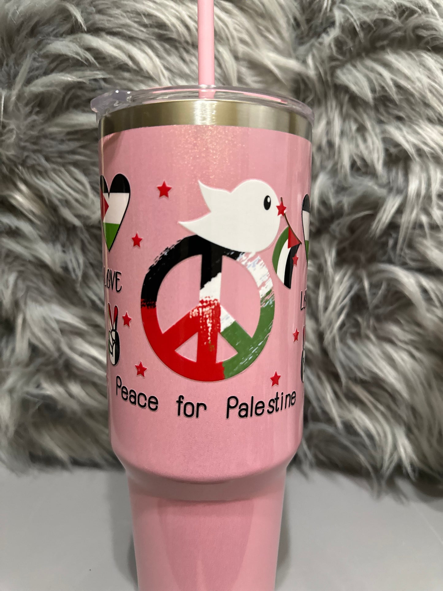 #3Customize Gaza & Palestine 40oz stainless steel tumbler