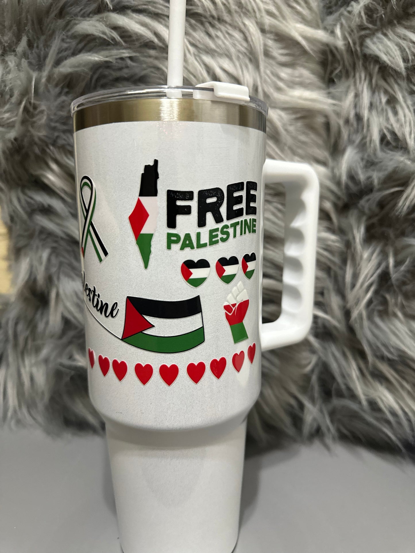 #1 Customize Gaza & Palestine 40oz stainless steel tumbler