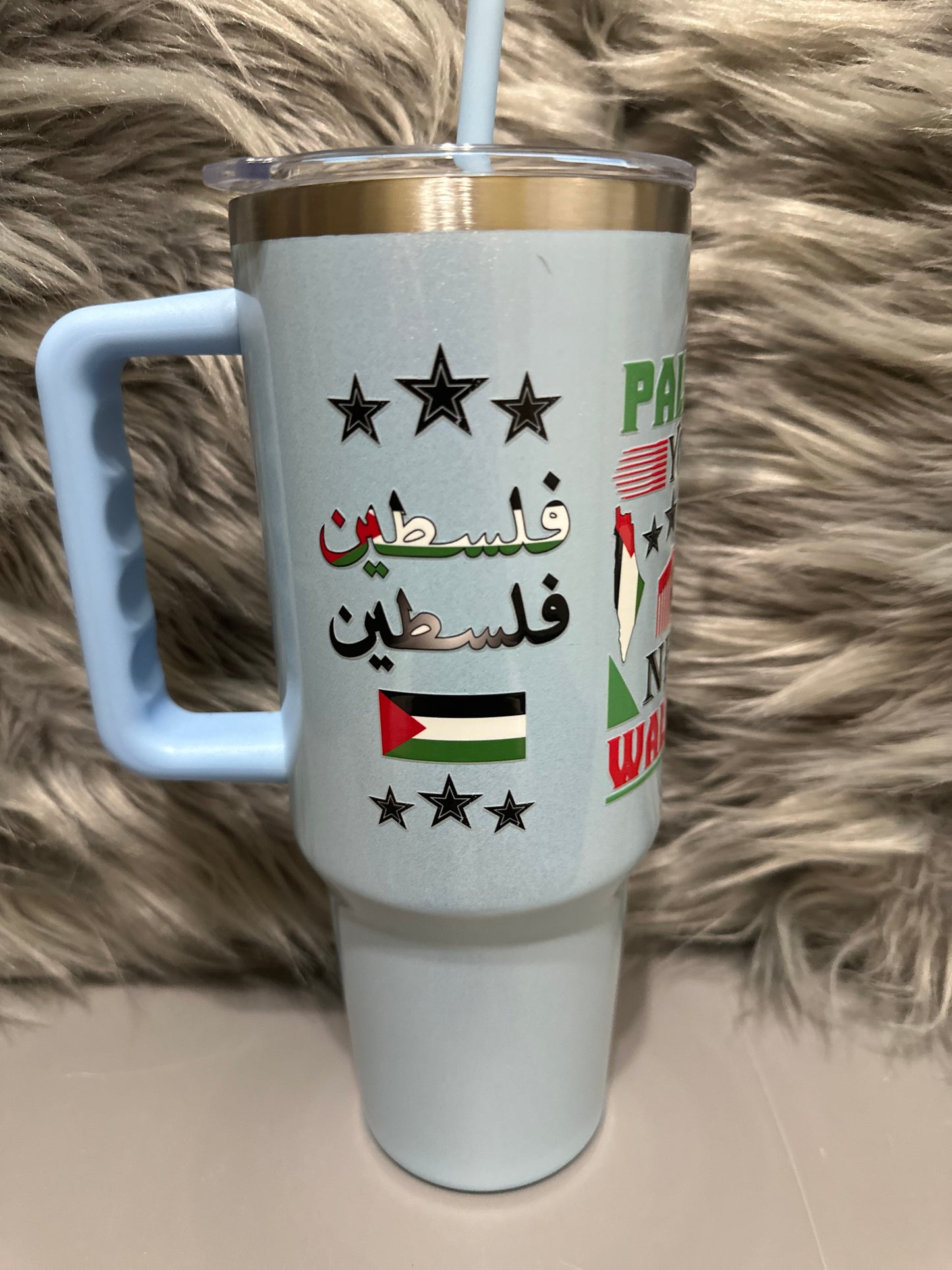#2Customize Gaza & Palestine 40oz stainless steel tumbler