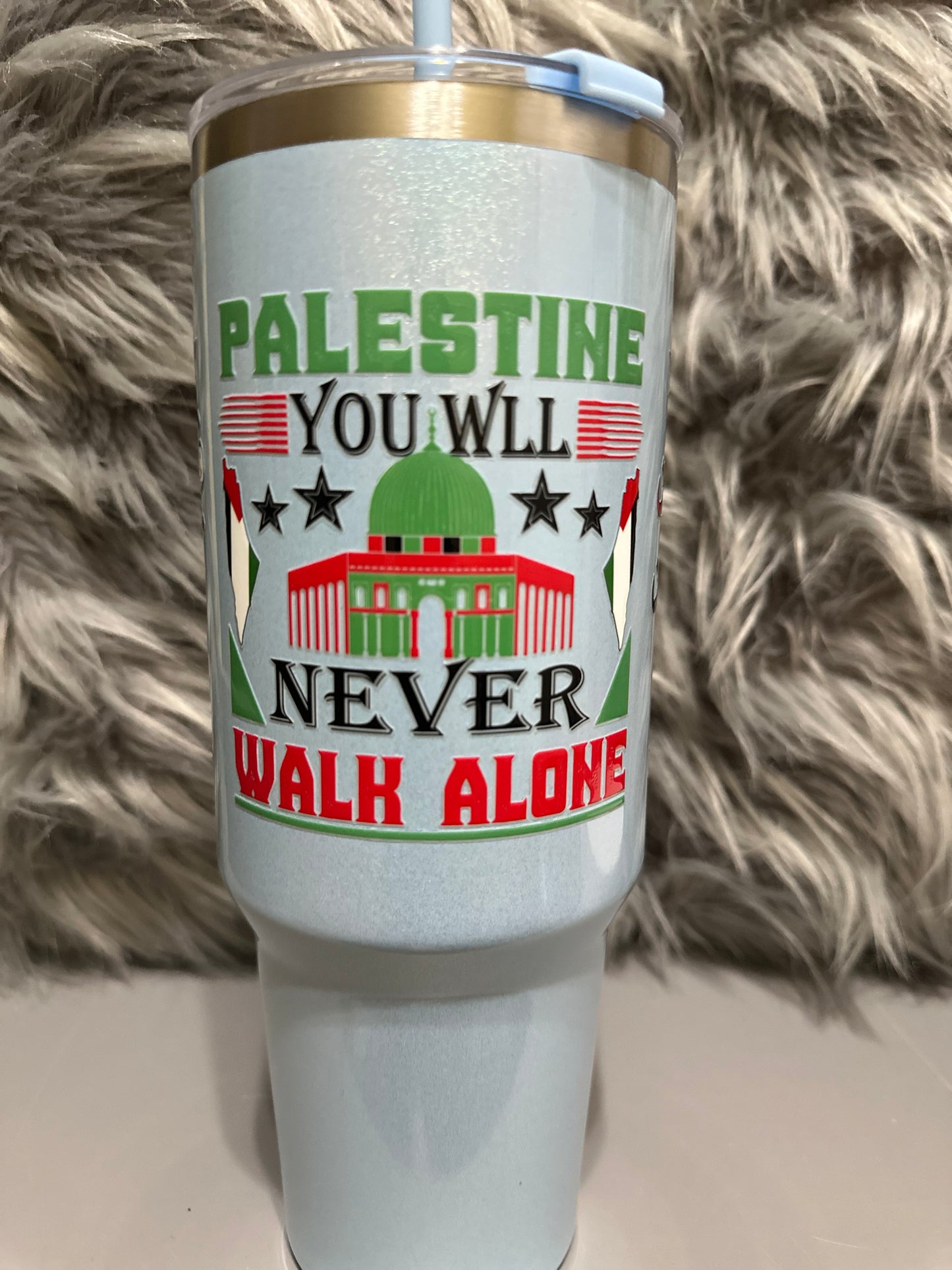 #2Customize Gaza & Palestine 40oz stainless steel tumbler