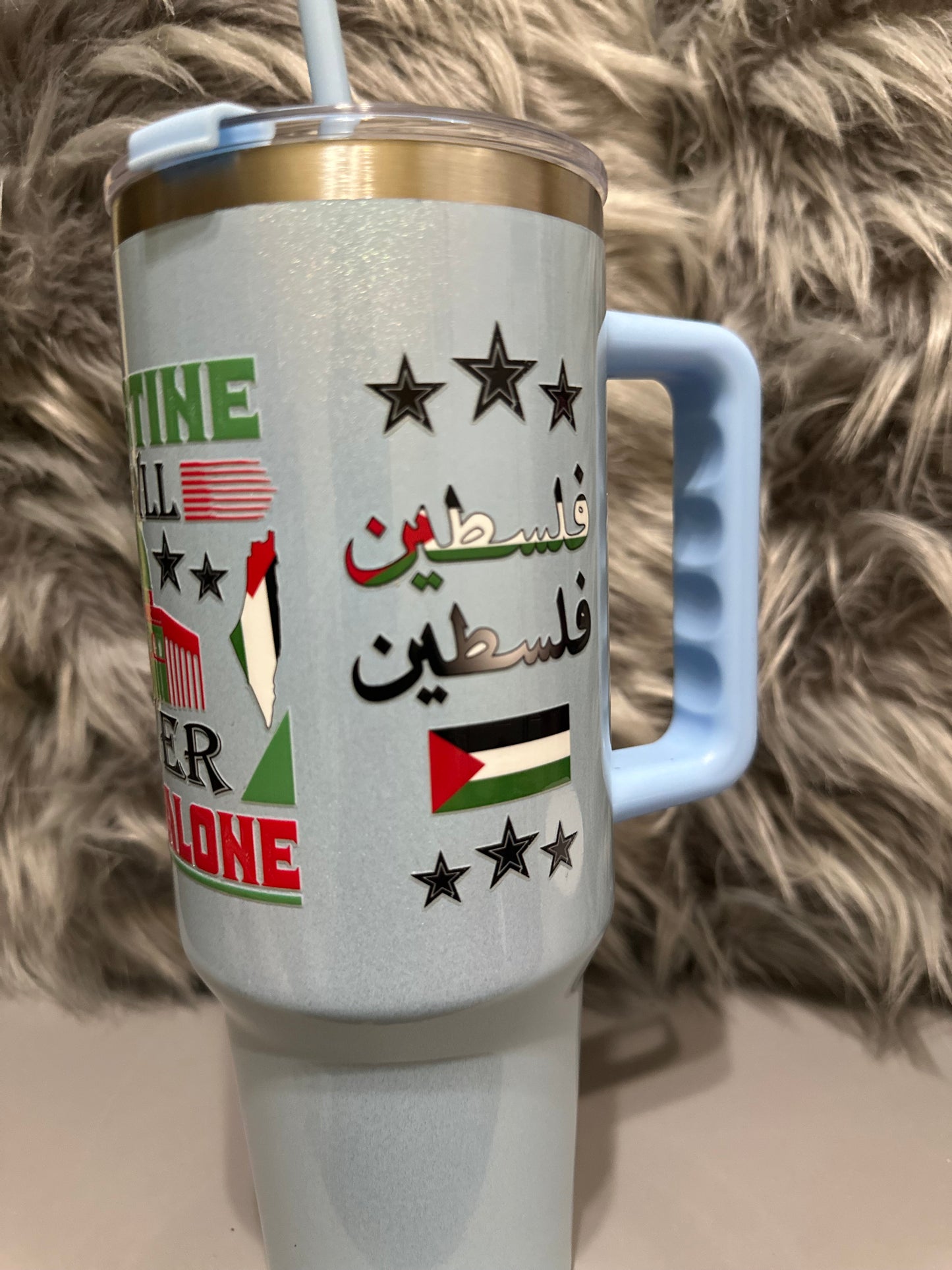 #2Customize Gaza & Palestine 40oz stainless steel tumbler