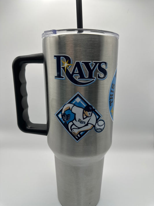 Customized Tampa Rays 40oz stainless steel tumbler