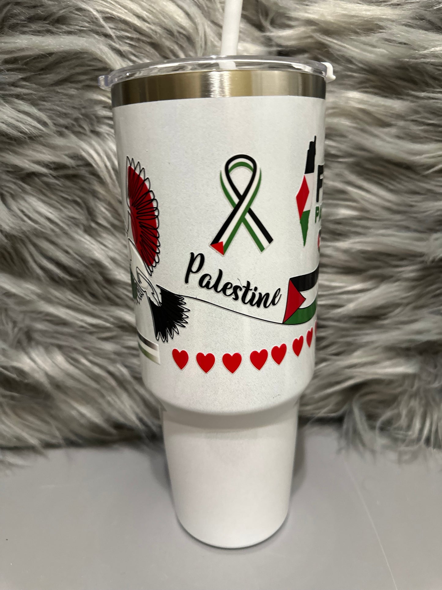 #1 Customize Gaza & Palestine 40oz stainless steel tumbler