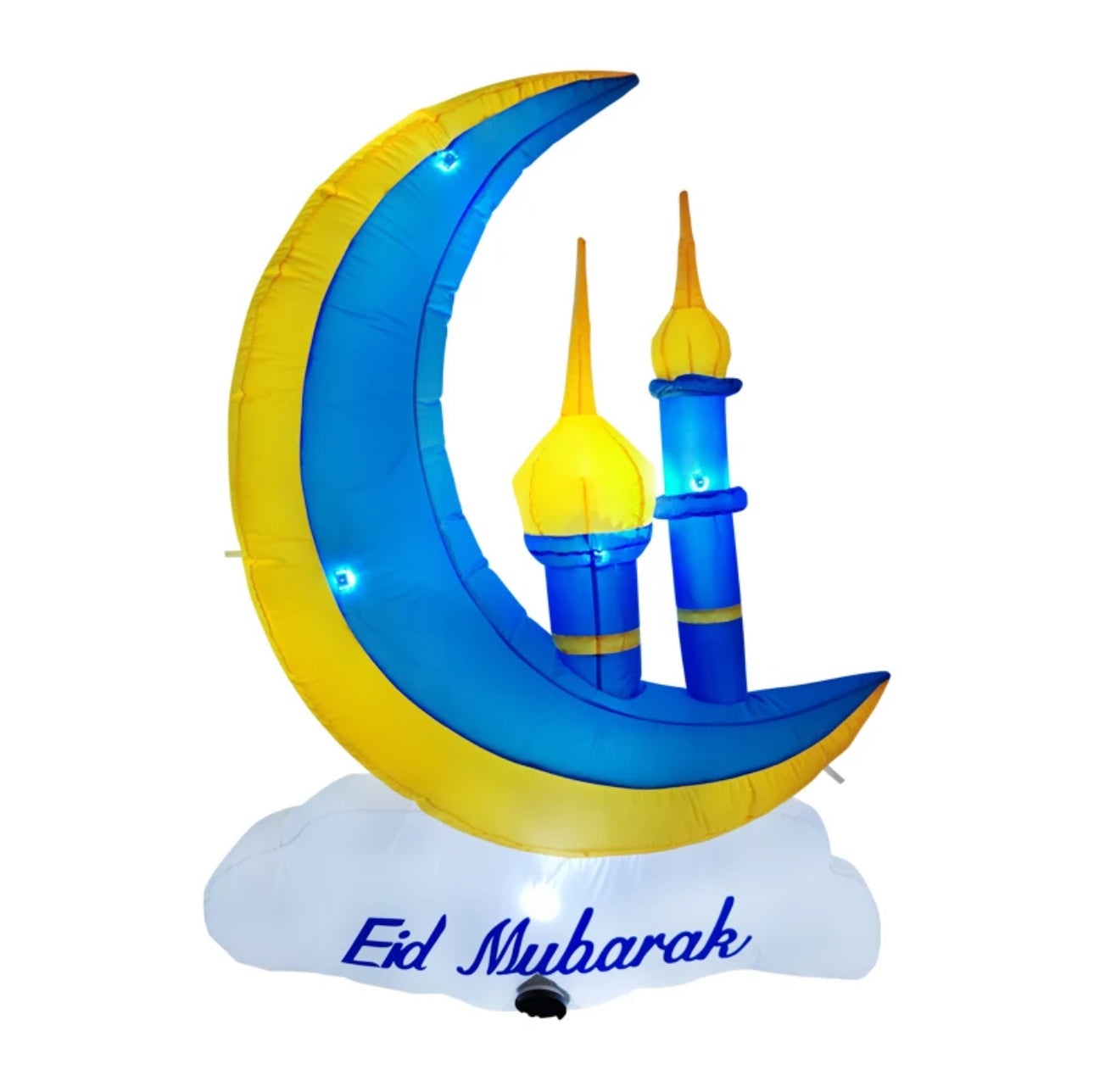 Ramadan & Eid decoration yellow and bule moon with castle