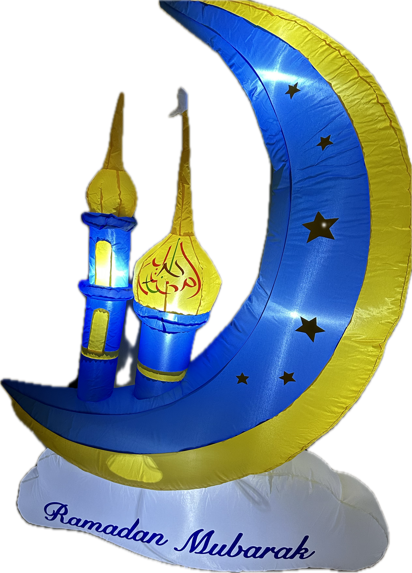 Ramadan & Eid decoration yellow and bule moon with castle