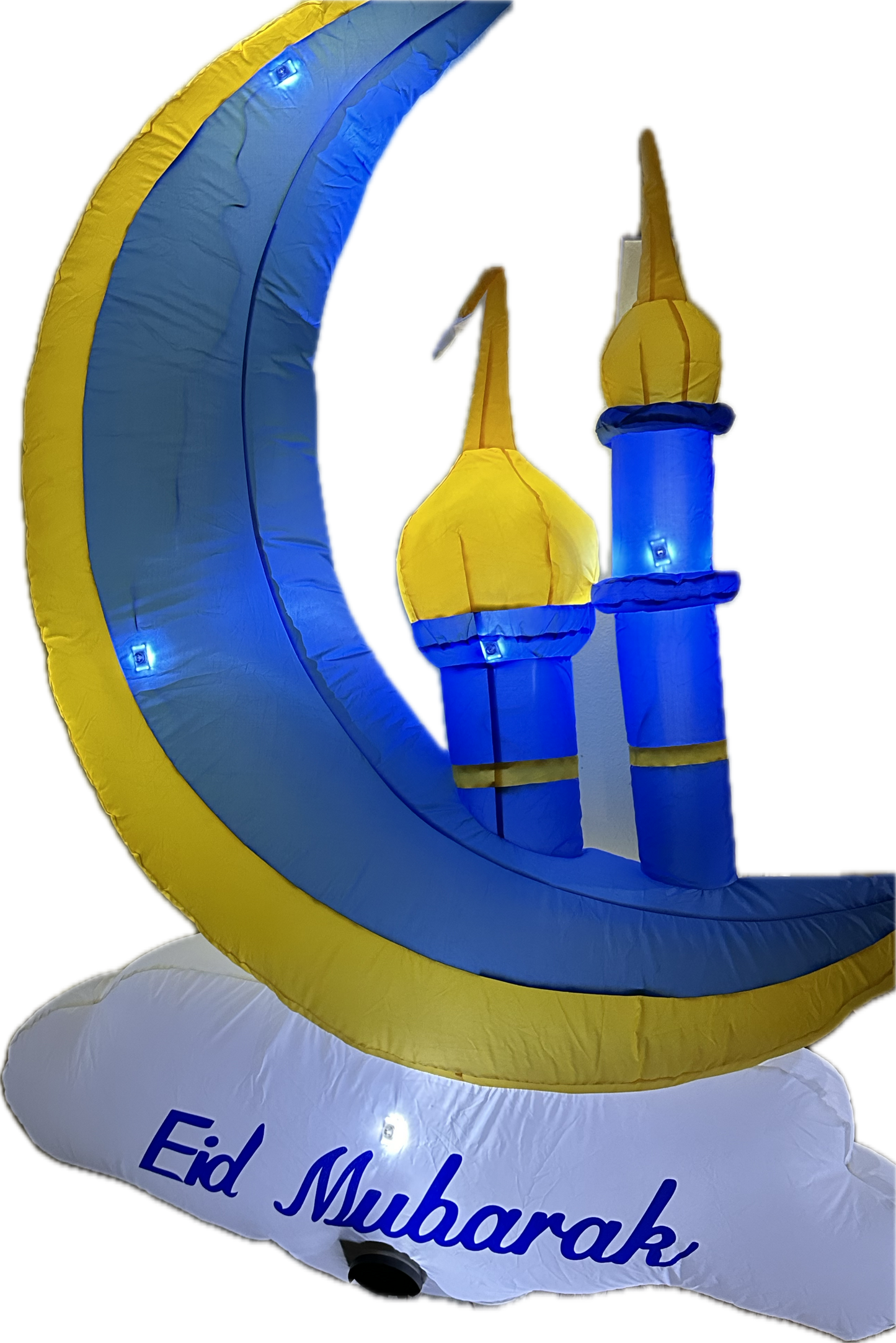 Ramadan & Eid decoration yellow and bule moon with castle