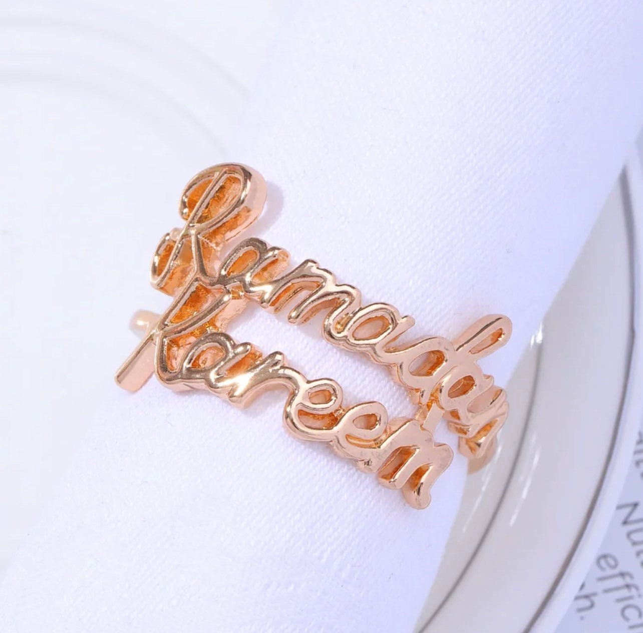Ramadan Kareem Metal Gold Or Silver Napkin Ring