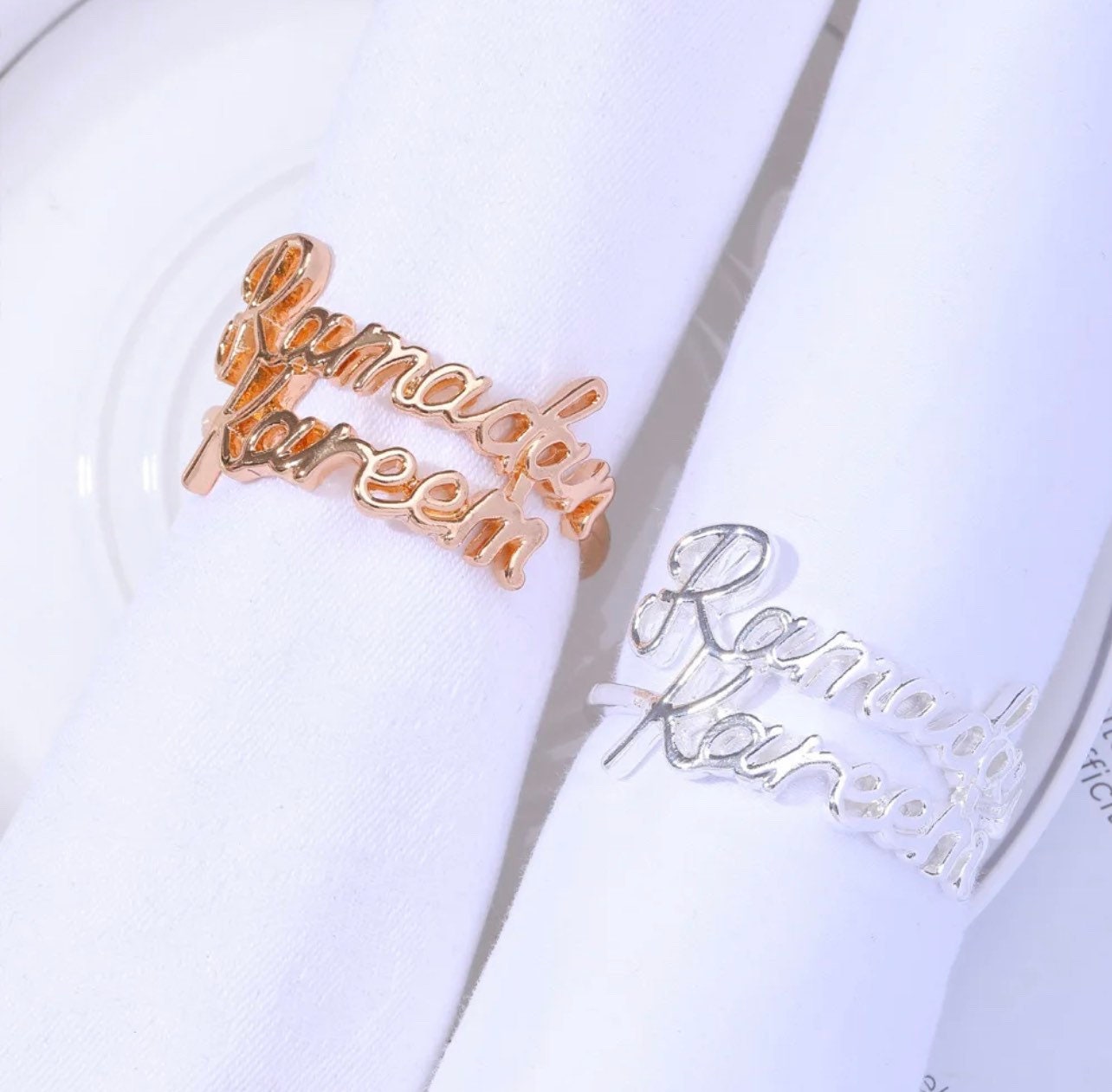 Ramadan Kareem Metal Gold Or Silver Napkin Ring