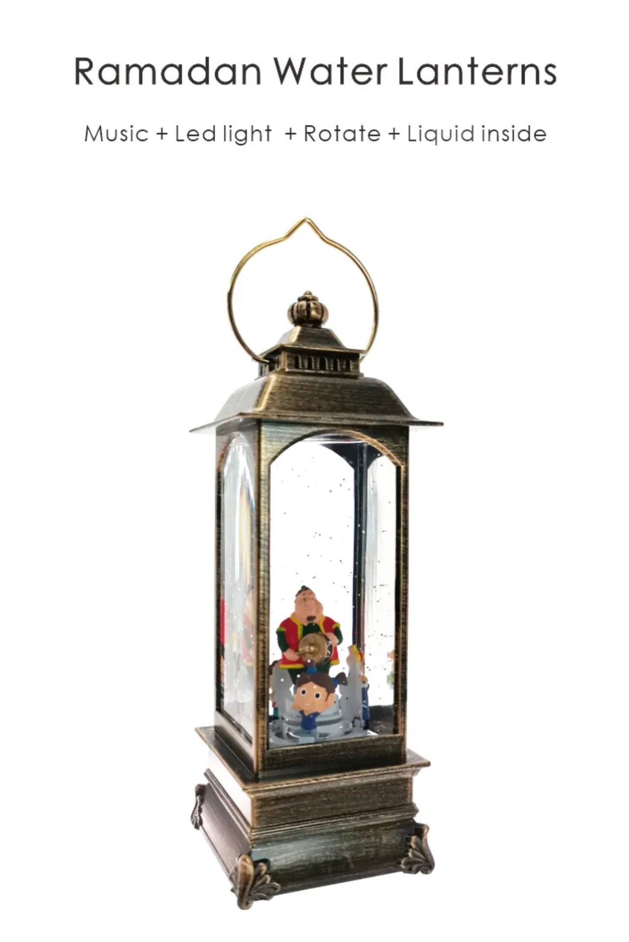 Ramadan Water LanternsMusic + Led light + Rotate + Liquid inside