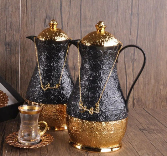 Gold Coffee Or Tea Arabic tags only (Dallah sold separately )with rhinestones ( قهوه - شاي )