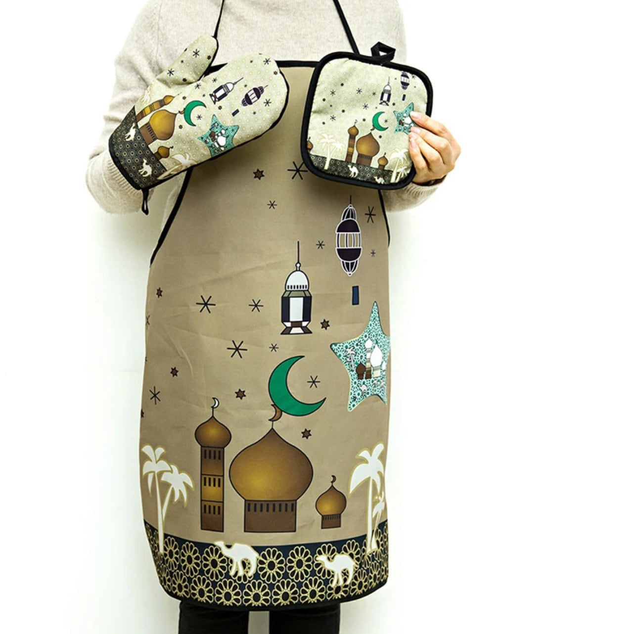 Ramadan & Eid Mubarak 3 Piece Apron Set