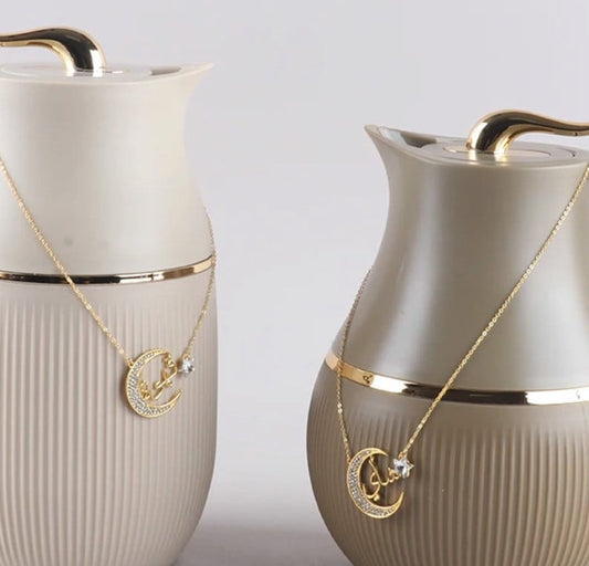 Moon And Star Gold Coffee Or Tea Arabic tags only ( Dallah sold separately) with rhinestones ( قهوه - شاي )